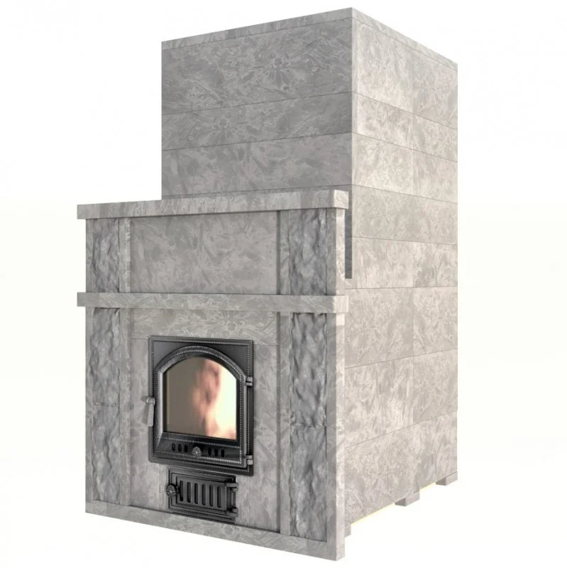 До 30 куб.м Малая Печь SAMPO c выносной топкой из шамота для Бани по-Белому