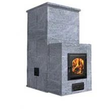 Большая Печь SAMPO с выносной топкой из Шамотных Блоков для Бани по-Серому