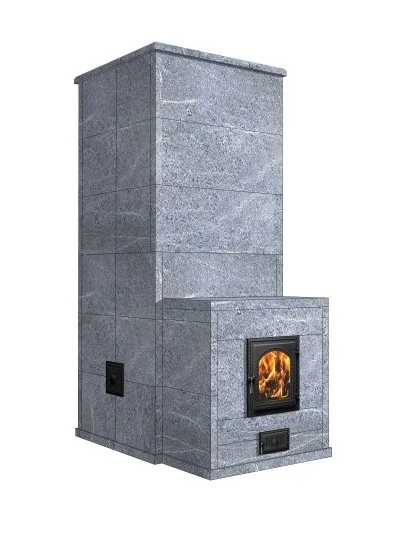 Средняя Печь SAMPO с выносной топкой из Шамотных Блоков для Бани по-Серому до 25 куб.м.