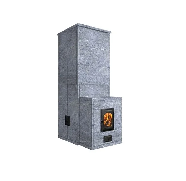 Малая Печь SAMPO с выносной топкой из Шамотных Блоков для Бани по-Серому до 15 куб.м.