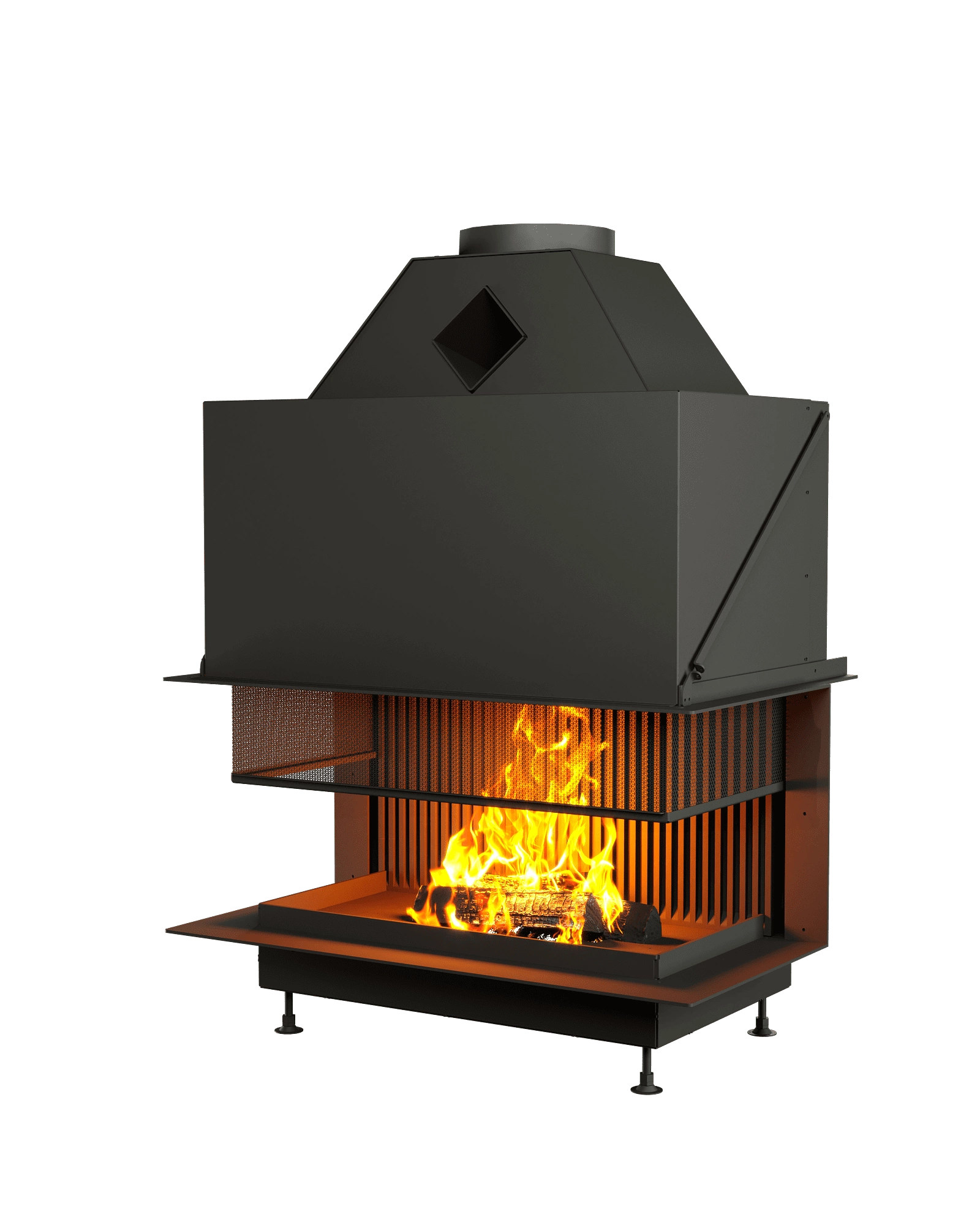 ОТКРЫТАЯ КАМИННАЯ ТОПКА С СЕТКОЙ АСТОВ О3С 97\50