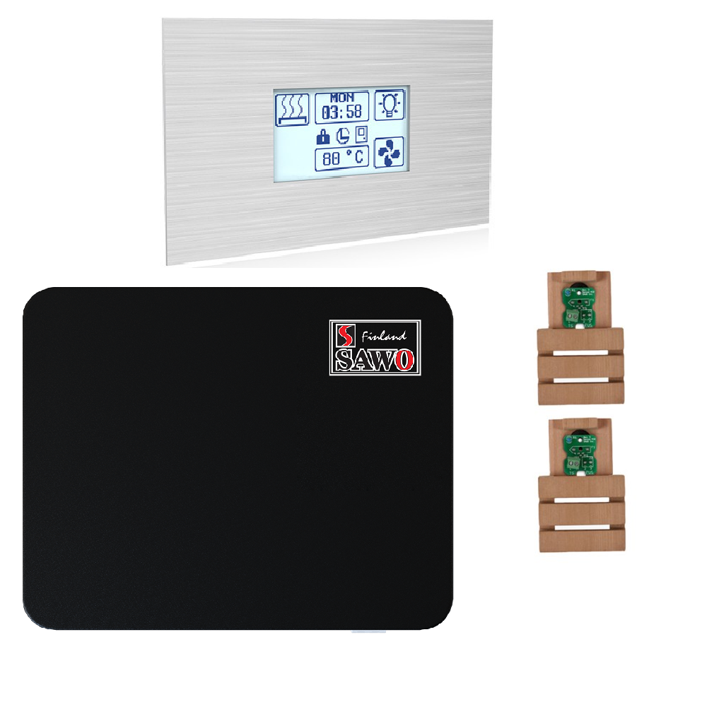 SAWO КОМПЛЕКТ УПРАВЛЕНИЯ INNOVA STEEL TOUCH S COMBI ДО 15 КВТ, ЧЕРНЫЙ