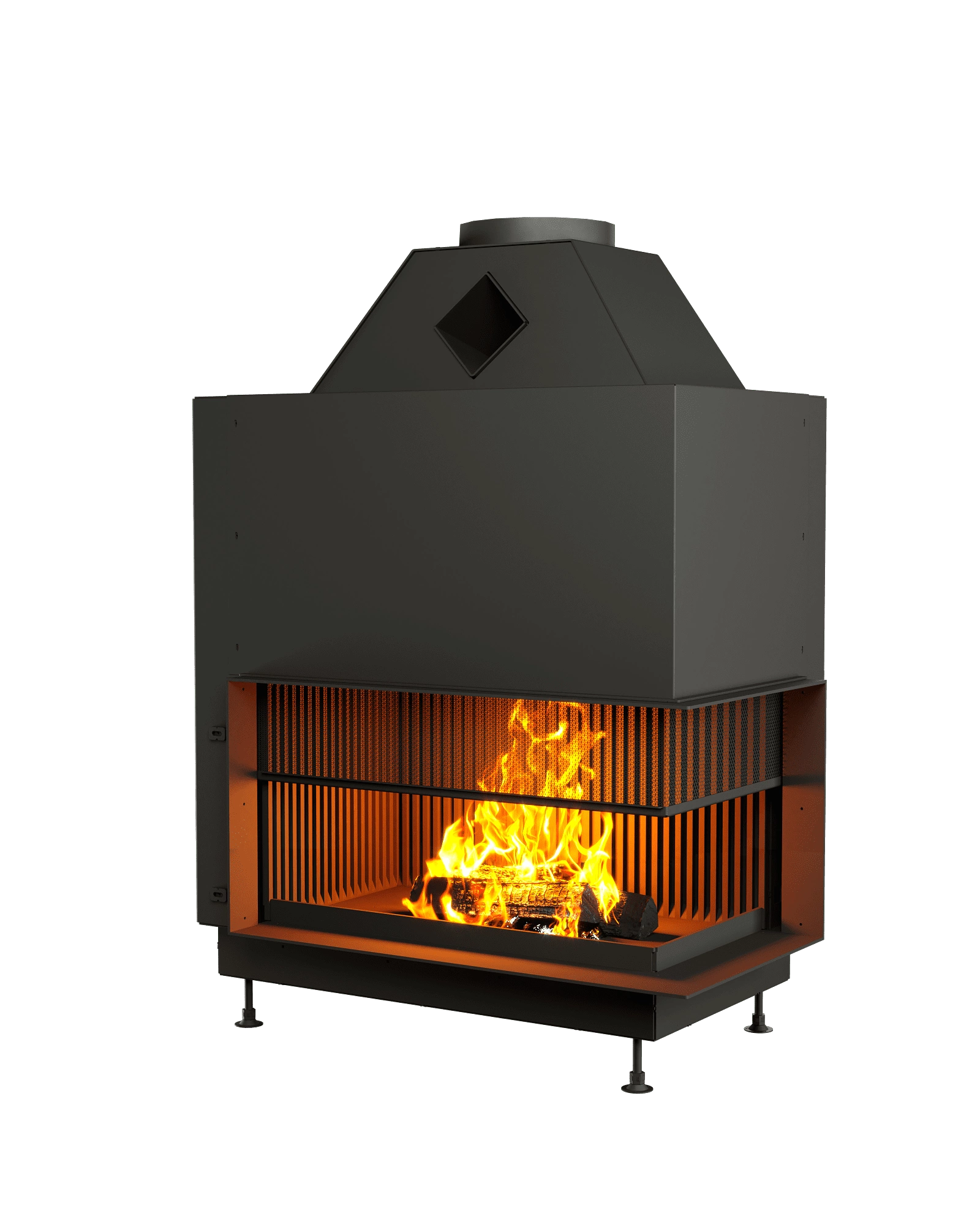 ОТКРЫТАЯ КАМИННАЯ ТОПКА С СЕТКОЙ АСТОВ О2С 90\50